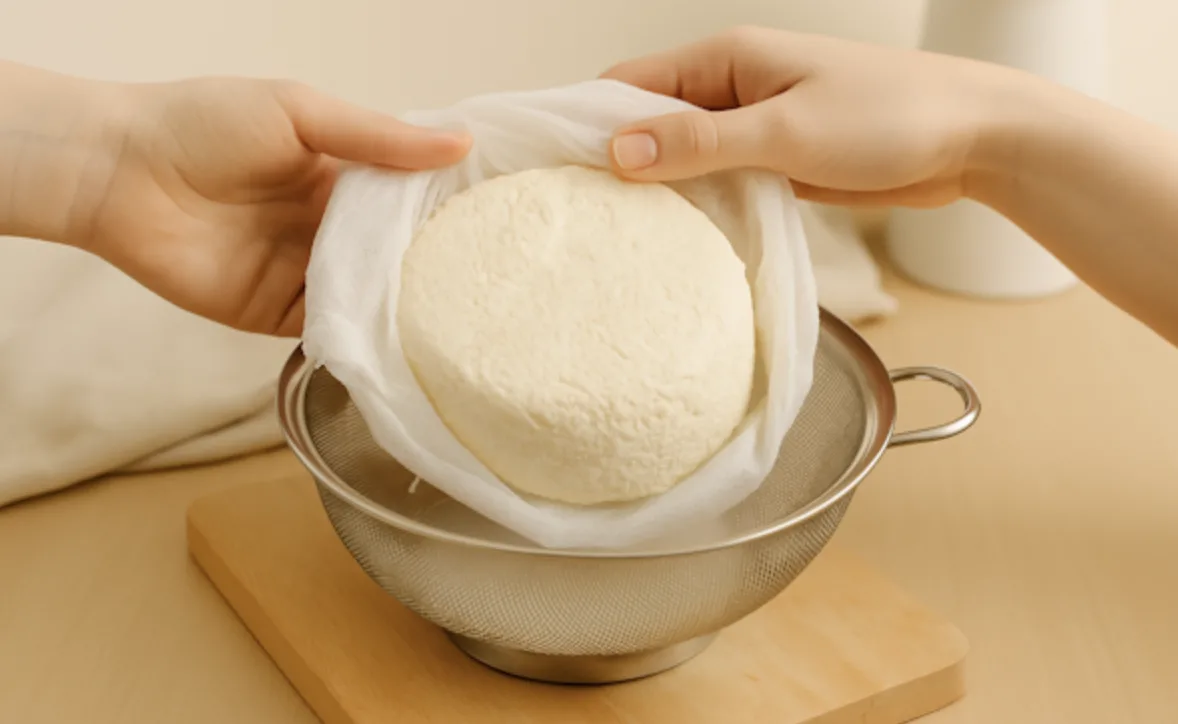 Домашній сир із молока з лимоном