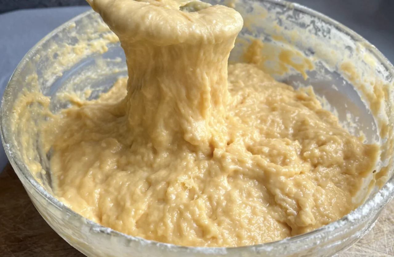 тісто на паску замішую ложкою