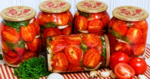 Помідори половинками «Дамські» — Закриваю лише в літрових банках! Маринад випиваємо до краплі