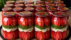 Мариновані помідори половинками з цибулею та петрушкою на зиму (відео)