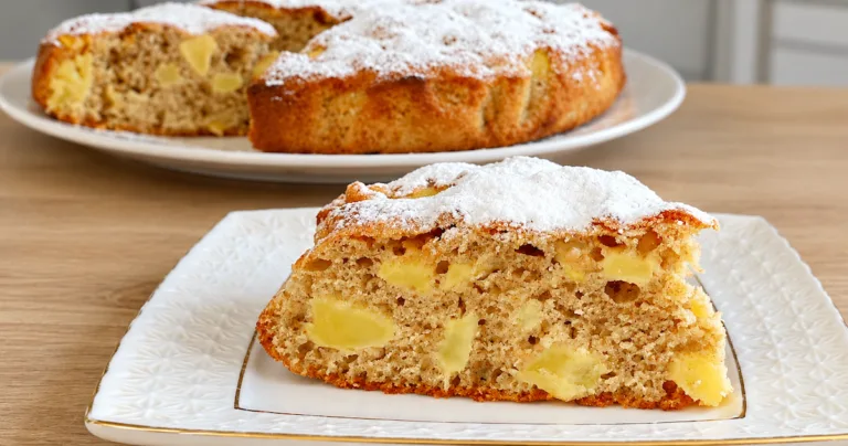 Шарлотка «З нічого» з яблуками без масла й молока / Фото: Смачненьке